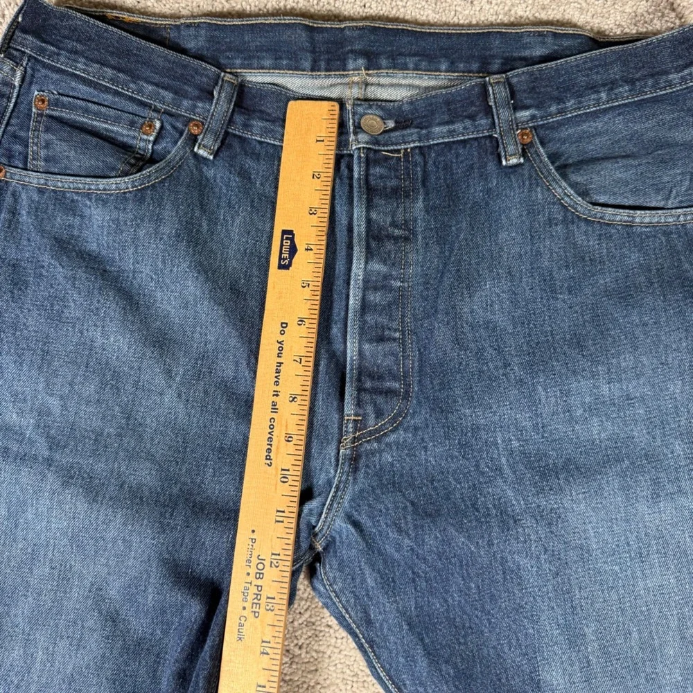 Levis 501‎ Original Fit Jeans Mens 40x32 Dark Wash Blue Denim Button Fly